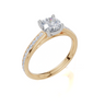 18ct Yellow Gold Round Cut 1.07 Carat tw of  Diamond Ring