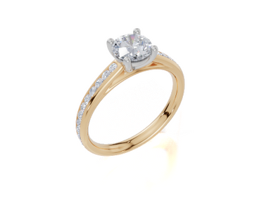18ct Yellow Gold Round Cut 1.07 Carat tw of  Diamond Ring