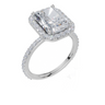 18ct White Gold Radiant Cut 3.66 Carat tw of Lab-Grown Diamond Ring
