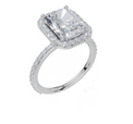 18ct White Gold Radiant Cut 3.66 Carat tw of Lab-Grown Diamond Ring