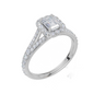 18ct White Gold Emerald Cut 1.01 Carat tw of  Diamond Ring