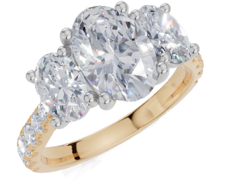 18ct Yellow Gold Oval Cut 2.03 Carat tw of Diamond Ring