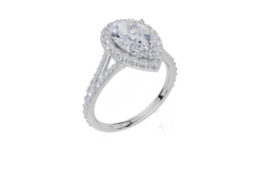 18ct White Gold Pear Cut 2.17 Carat tw of  Diamond Ring