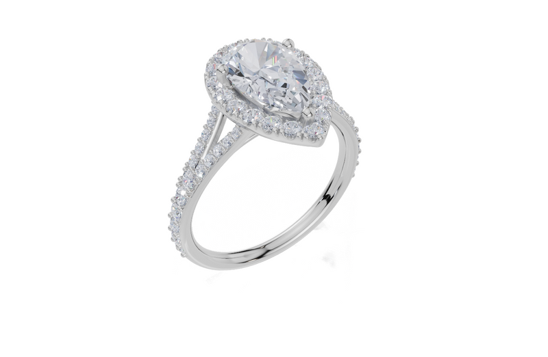 18ct White Gold Pear Cut 2.17 Carat tw of  Diamond Ring