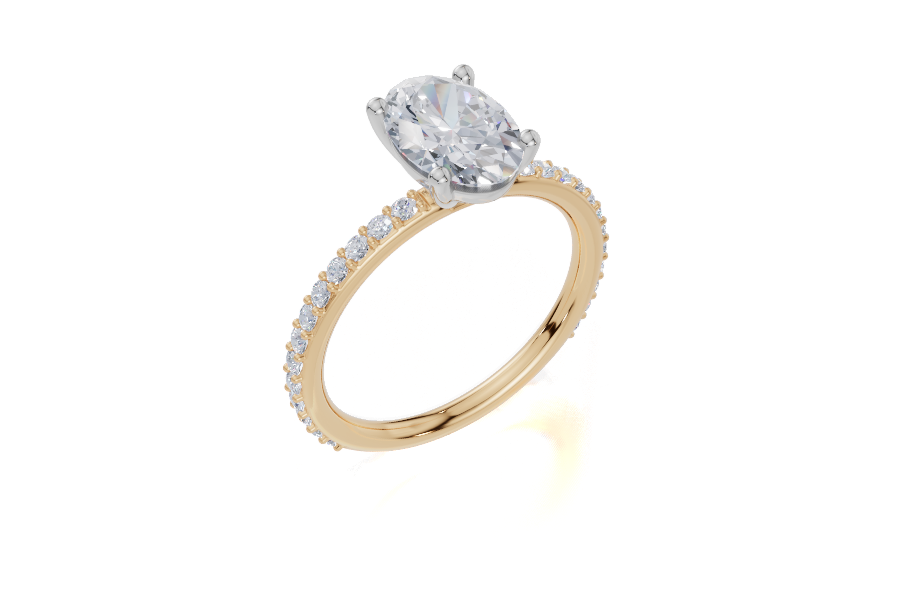 18ct Yellow Gold Oval Cut 1.82 Carat tw of Lab-Grown Diamond Ring