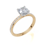 18ct Yellow Gold Round Cut 1.32 Carat tw of Lab-Grown Diamond Ring
