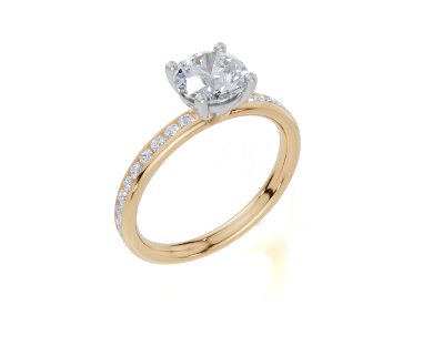 18ct Yellow Gold Round Cut 1.32 Carat tw of Lab-Grown Diamond Ring