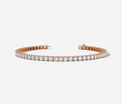 9CT Rose Gold Round Cut 2.15 Carat tw of Diamonds Tennis Bracelet