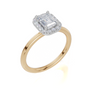 18ct Yellow Gold Emerald Cut 0.91 Carat tw of  Diamond Ring