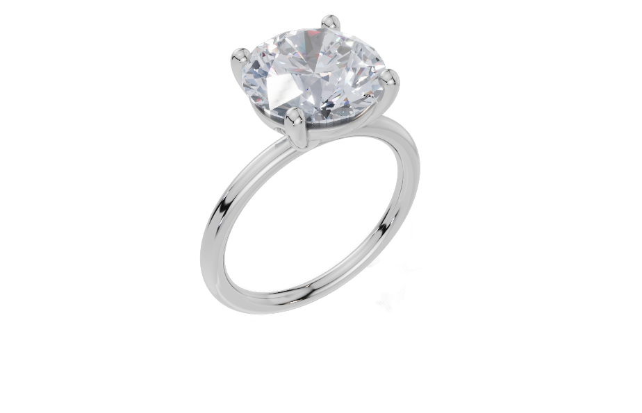 18ct White Gold Round Cut 4.00 Carat of Lab-Grown Diamond Ring