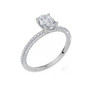 18ct White Gold Oval Cut 1.07 Carat tw of Lab-Grown Diamond Ring