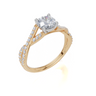 18ct Yellow Gold Round Cut 1.05 Carat tw of  Diamond Ring