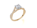 18ct Yellow Gold Round Cut 1.05 Carat tw of  Diamond Ring