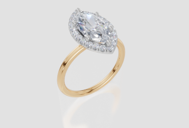 18ct White Gold Marquise Cut 2.33 Carat tw of Lab-Grown Diamond Ring