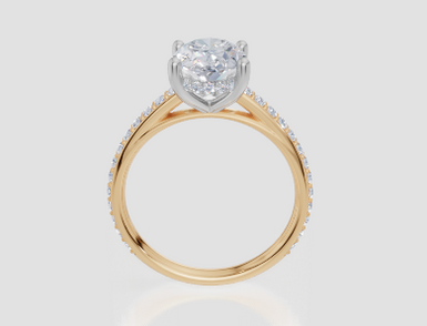 18ct Yellow Gold Oval Cut 2.42 Carat tw of  Diamond Ring