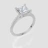 18ct White Gold Princess Cut 1.82 Carat tw of Lab-Grown Diamond Ring