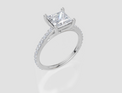 18ct White Gold Princess Cut 1.82 Carat tw of Lab-Grown Diamond Ring