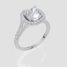 18ct White Gold Cushion Cut 2.53 Carat tw of Lab-Grown Diamond Ring