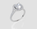 18ct White Gold Cushion Cut 2.53 Carat tw of Lab-Grown Diamond Ring