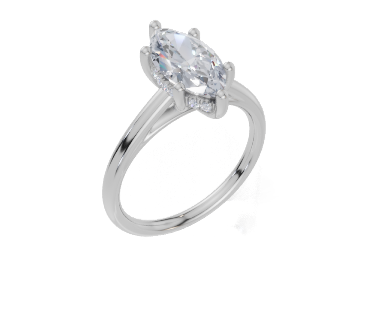 18ct White Gold Marquise Cut 1.58 Carat tw of Lab-Grown Diamond Ring