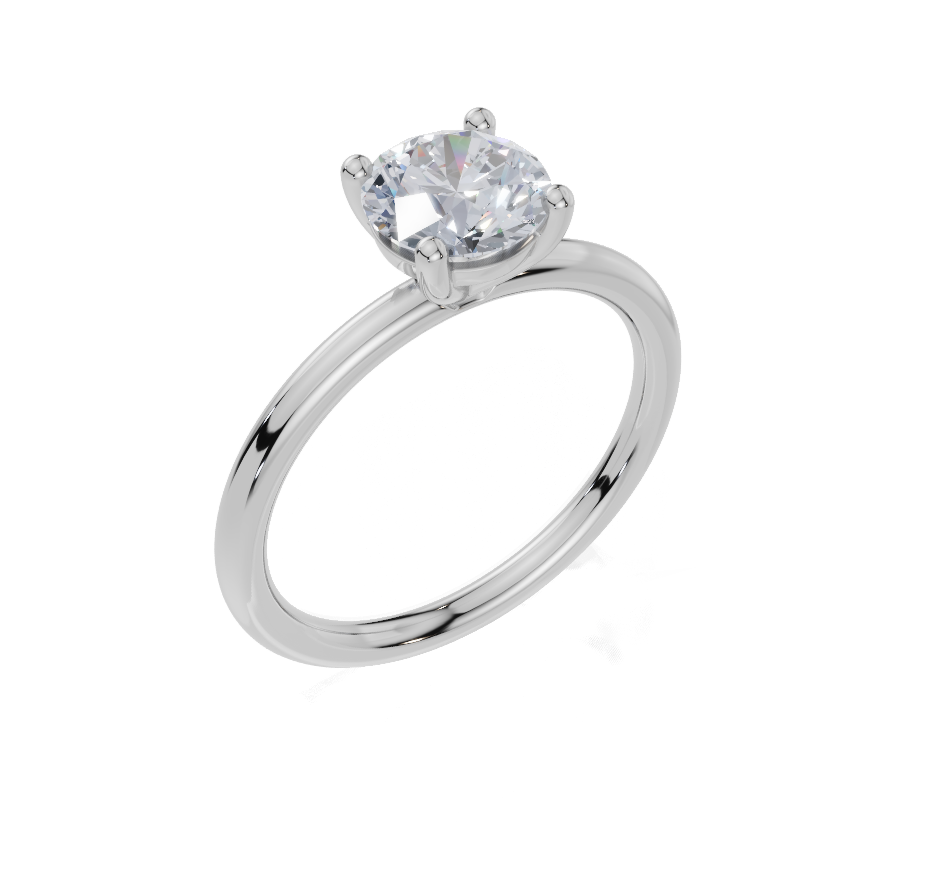 18ct White Gold Round Cut 1.00 Carat of Lab-Grown Diamond Ring