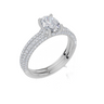 18ct White Gold Oval Cut 1.12 Carat tw of  Diamond Ring and 18ct White Gold 0.36 Carat tw of   Diamond Band