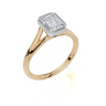 18ct Yellow Gold Emerald Cut 1.00 Carat of Lab-Grown Diamond Ring