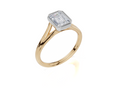 18ct Yellow Gold Emerald Cut 1.00 Carat of Lab-Grown Diamond Ring