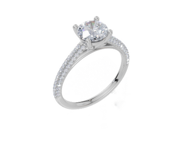 18ct White Gold Round Cut 1.32 Carat tw of Lab-Grown Diamond Ring