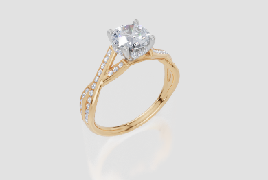 18ct Yellow Gold Round Cut 1.30 Carat tw of  Diamond Ring