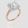 18ct Rose Gold Princess Cut 3.33 Carat tw of  Diamond Ring
