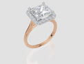 18ct Rose Gold Princess Cut 3.33 Carat tw of  Diamond Ring