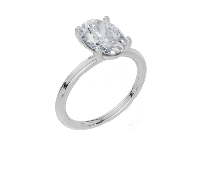 18ct White Gold Oval Cut 2.00 Carat of Lab-Grown Diamond Ring