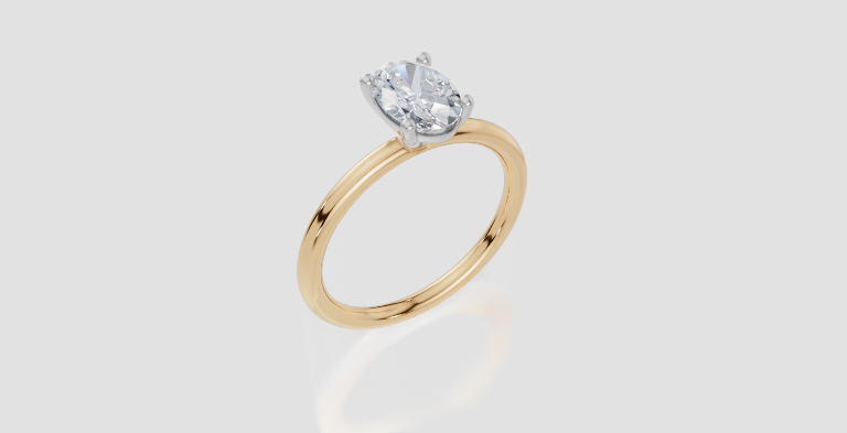 18ct Yellow Gold Oval Cut 1.00 Carat of  Diamond Ring