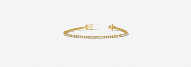 9ct Yellow Gold Round Cut 1.10 Carat tw of Diamonds Tennis Bracelet