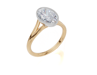 18ct Yellow Gold Oval Cut 2.00 Carat of Lab-Grown Diamond Ring