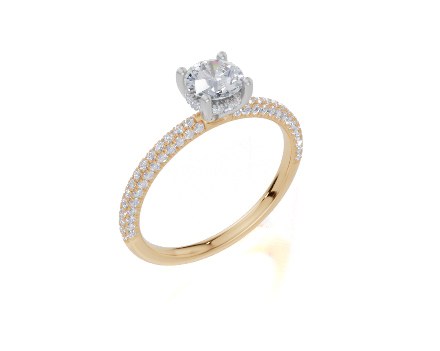 18ct Yellow Gold Round Cut 0.86 Carat tw of  Diamond Ring