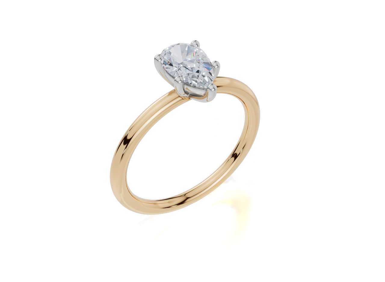 18ct Yellow Gold Pear Cut 0.75 Carat of  Diamond Ring