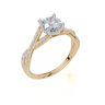 18ct Yellow Gold Round Cut 1.10 Carat tw of  Diamond Ring