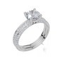 18ct White Gold Round Cut 1.34 Carat tw of  Diamond Ring and 18ct White Gold 0.36 Carat tw of   Diamond Band