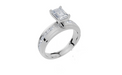 18ct White Gold Emerald Cut 1.36 Carat tw of  Diamond Ring