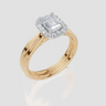 18ct Yellow Gold Emerald Cut 0.91 Carat tw of  Diamond Ring and 18ct Yellow Gold  Band