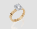 18ct Yellow Gold Emerald Cut 0.91 Carat tw of  Diamond Ring and 18ct Yellow Gold  Band