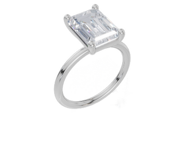 18ct White Gold Emerald Cut 4.00 Carat of Lab-Grown Diamond Ring
