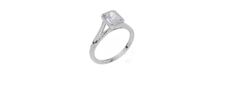 18ct White Gold Radiant Cut 1.33 Carat tw of Lab-Grown Diamond Ring