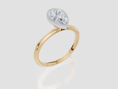 18ct Yellow Gold Pear Cut 1.00 Carat of Lab-Grown Diamond Ring