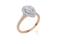 18ct Rose Gold Pear Cut 1.63 Carat tw of Lab-Grown Diamond Ring