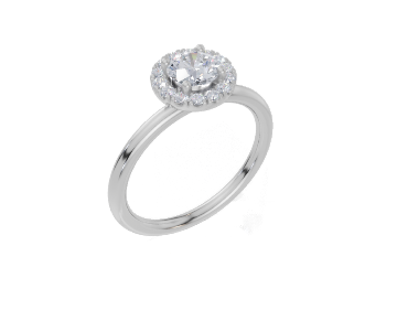 18ct White Gold Round Cut 0.68 Carat tw of  Diamond Ring