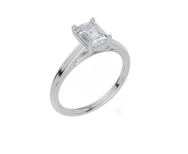 18ct White Gold Emerald Cut 1.00 Carat of  Diamond Ring