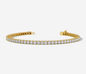 9CT Yellow Gold Round Cut 1.00 Carat tw of Diamonds Tennis Bracelet
